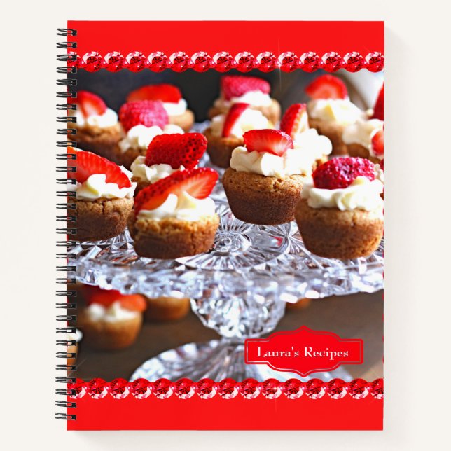 Delicious Strawberry Cupcakes Dessert Recipe Notebook (Front)