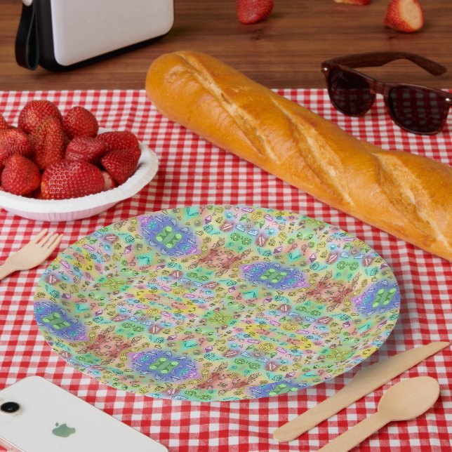 DELICIOUS SUMMER DESSERTS PATTERN PAPER PLATE (Picnic)