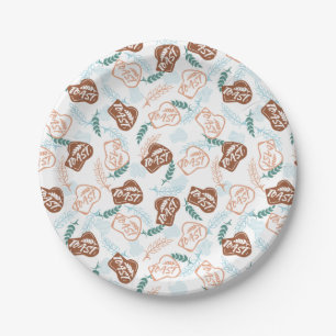 Delicious Wheat Bread Toast Pattern Paper Plate