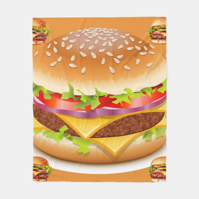 Deliciously Cozy Burger Blanket - Perfect Gift (Front)