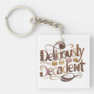 Deliciously Decadent Cakes & Chocolate Design Keychain