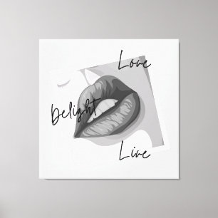 Delight Love Live Lips Canvas Print