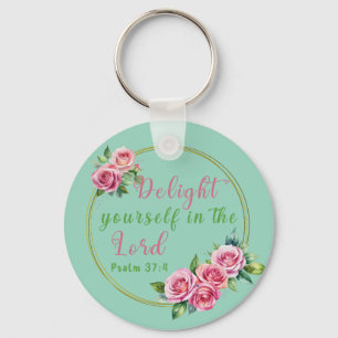 Delight Yourself in the Lord Personalized Metal Keychain