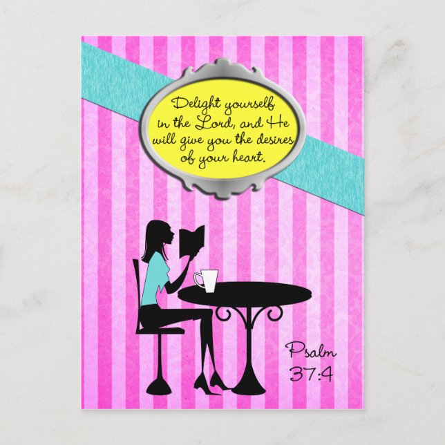 Delight Yourself in the Lord Psalm 37:4 Christian Postcard (Front)