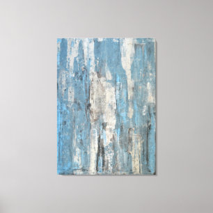 'Delighted' Blue and Grey Abstract Art Canvas Print
