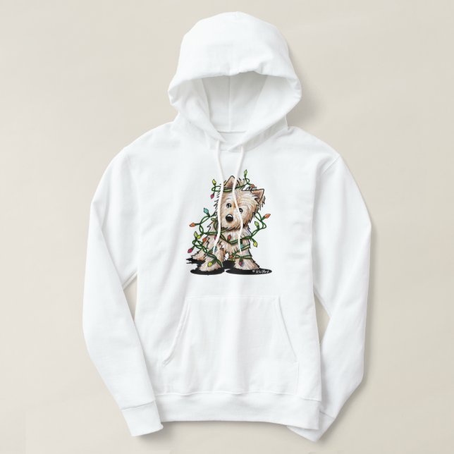 DeLighted Christmas Terrier Hoodie (Design Front)