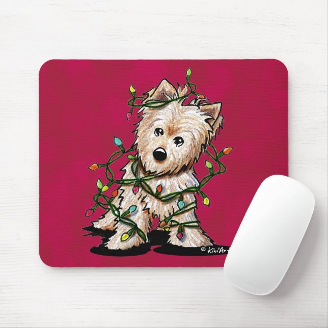 DeLighted Christmas Terrier Mouse Pad (With Mouse)