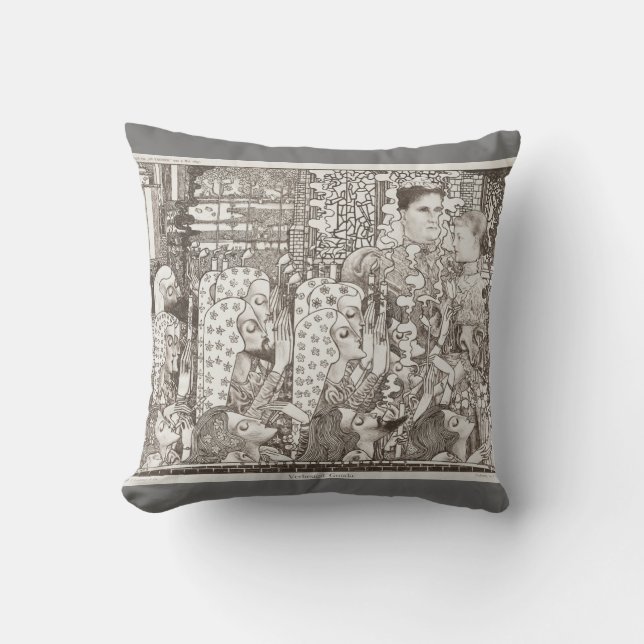 Delighted Gouda 1897 Jan Toorop Art Nouveau Throw Pillow (Front)