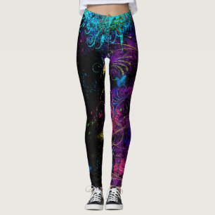 Delightful and Fun Mod Podge Colorful Grungy-like Leggings