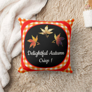 Delightful Autumn Crisp Whimsical Leaves Throw Pillow