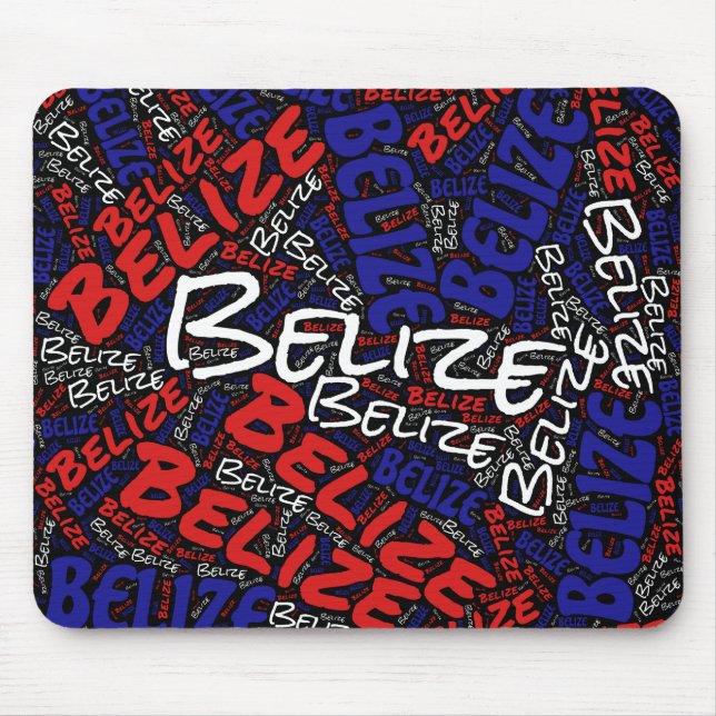 Delightful Belize Flag Colours Patriotic Mouse Pad (Front)