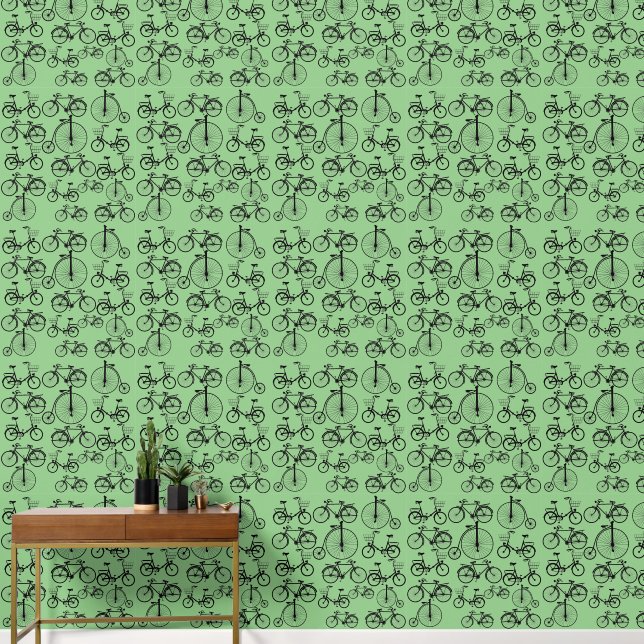 Delightful bicycle-themed wallpaper (Hallway)