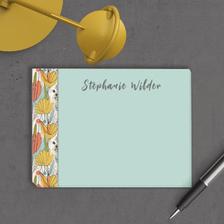 Delightful Botanical Pattern Name Post-it Notes