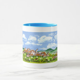 Delightful Bunny Rabbits Watching the Clouds Mug