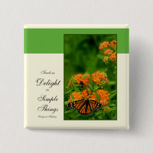 Delightful Butterfly 2 Inch Square Button