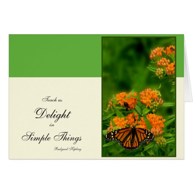 Delightful Butterfly Greeting Card (Front Horizontal)