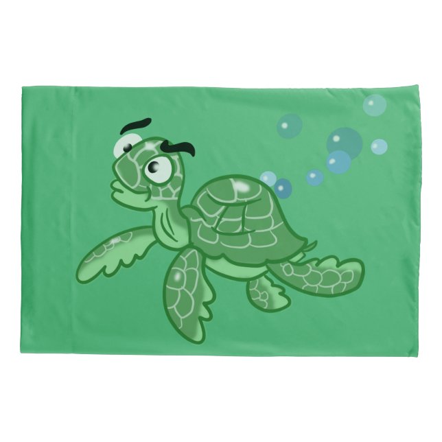 Delightful Cartoon Sea Turtle Pillowcase (Back)