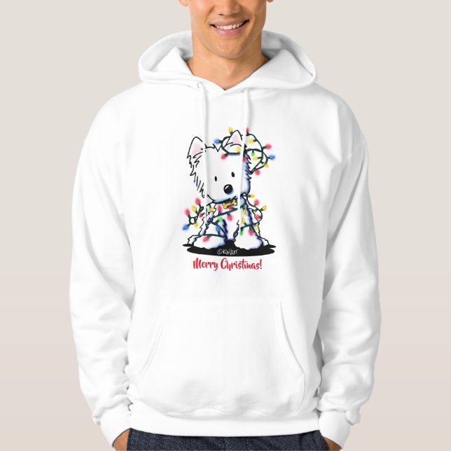 Delightful Christmas KiniArt Westie  Hoodie (Front)