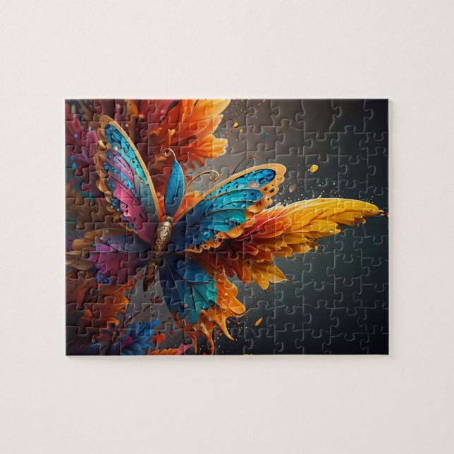 Delightful Cute Blue world of a butterfly Jigsaw Puzzle (Horizontal)