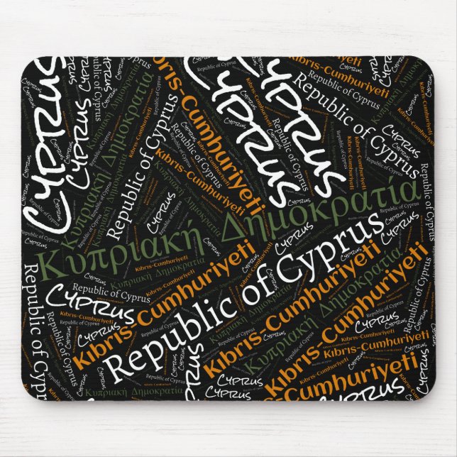 Delightful Cyprus Flag Colours Patriotic Mouse Pad (Front)