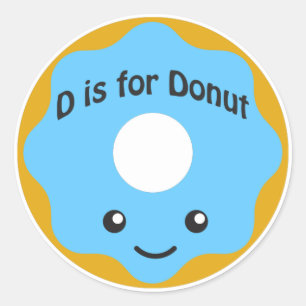 Delightful D is for Doughnut Classic Round Sticker