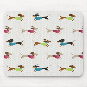 Delightful Dachshund Pattern Mouse Pad