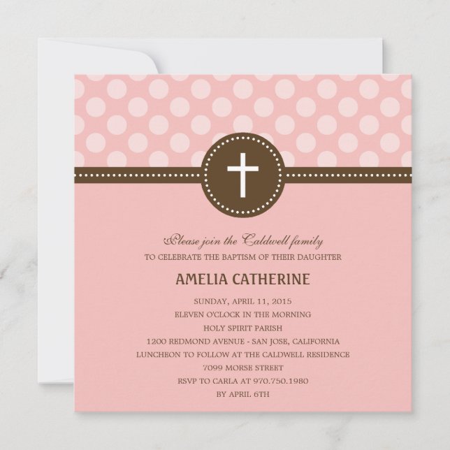 Delightful Dots Baptism/Christening Invitation (Front)