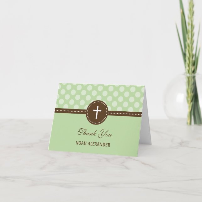 Delightful Dots Thank You Card - Green (Front)