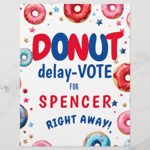 Delightful Doughnut Delay: Vote" Election colourfu Flyer