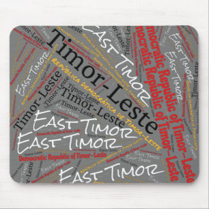 Delightful East Timor Flag Colours Patriotic Mouse Pad