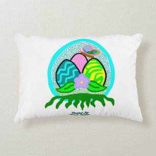 Delightful Easter Eggs Accent Pillow