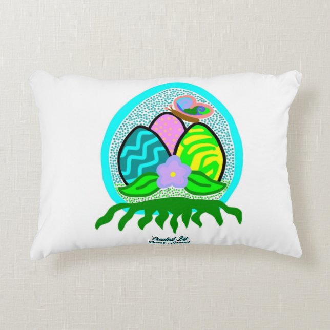 Delightful Easter Eggs Accent Pillow (Front)
