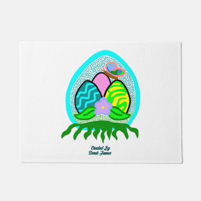 Delightful Easter Eggs Door Mat (Front)