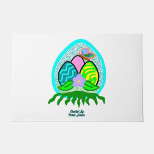 Delightful Easter Eggs Door Mat