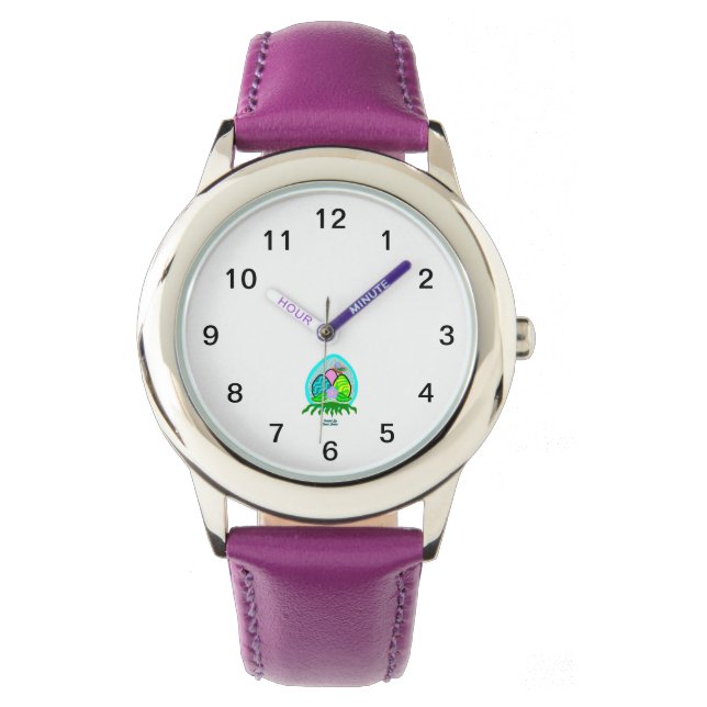 Delightful Easter Eggs Kid's Purple Watch (Front)