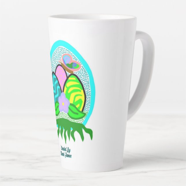 Delightful Easter Eggs Large Latte Mug (Right Angle)
