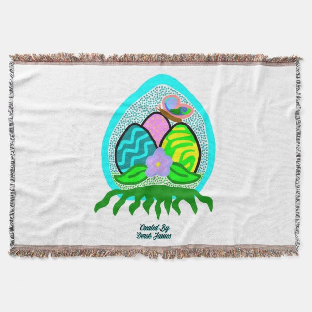 Delightful Easter Eggs Throw Blanket (Front)