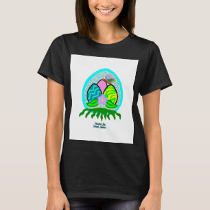 Delightful Easter Eggs Women's Black Basic T Shirt