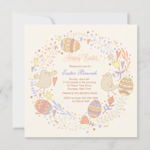 Delightful Easter Wreath Invitation