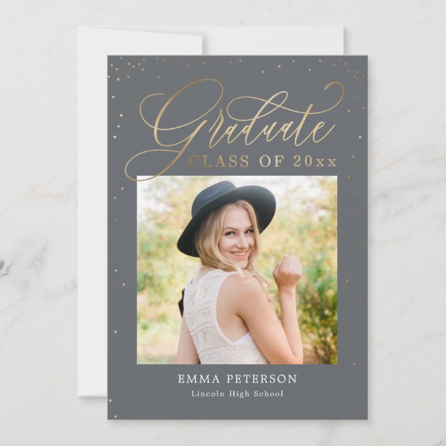 Delightful EDITABLE COLOR Graduation Invitation (Front)