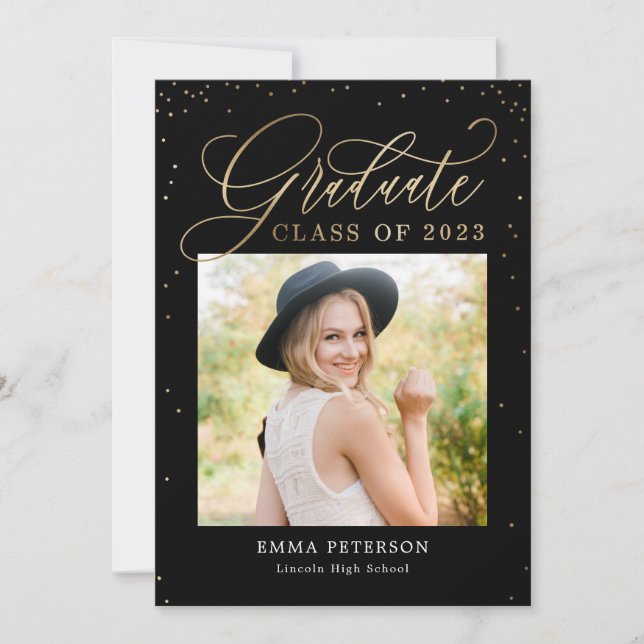 Delightful EDITABLE COLOR Graduation Invitation (Front)