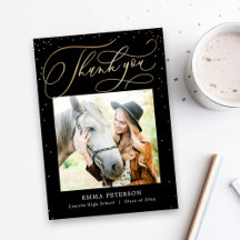 Delightful EDITABLE COLOR Graduation Thank You