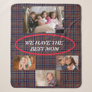 Delightful Gift For Best Mom Tartan Plaid 4 photos Sherpa Blanket