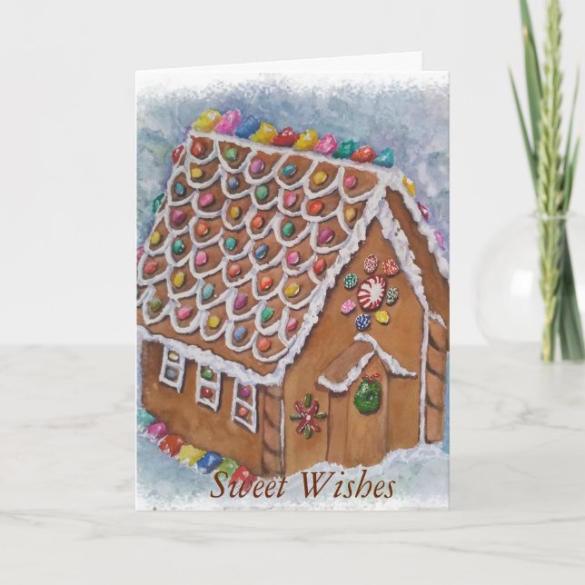 Delightful Gingerbread Christmas Holiday Card (Front)