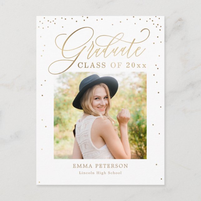 Delightful Graduation Announcement Postcard (Front)