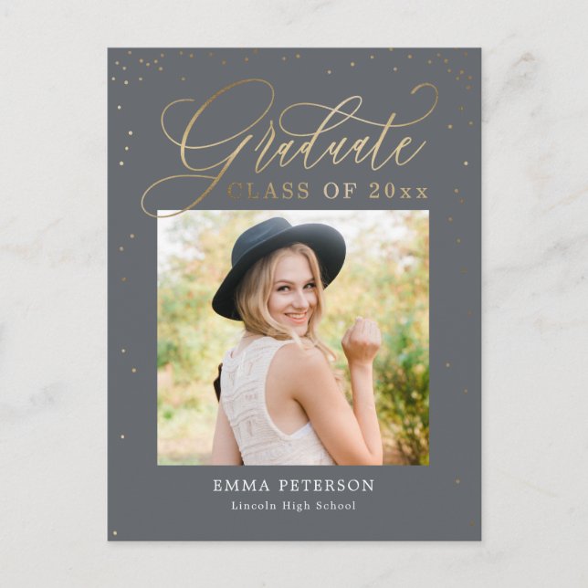 Delightful Graduation Announcement Postcard (Front)