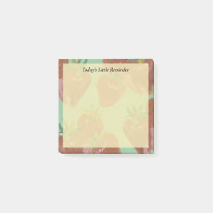 Delightful Green Pastel Strawberry Post-it Notes