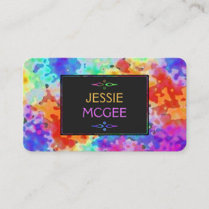 Delightful Halftone Colors Business Card