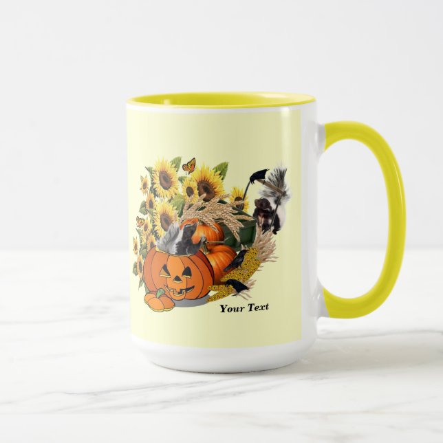 Delightful Just Skunks Fall Harvest Coffee Mug (Right)