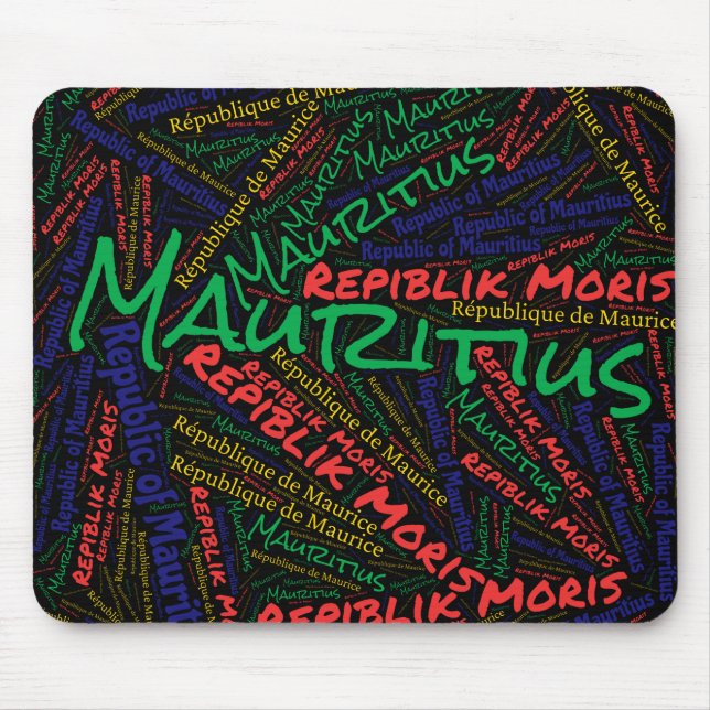 Delightful Mauritius Flag Colours Patriotic Mouse Pad (Front)